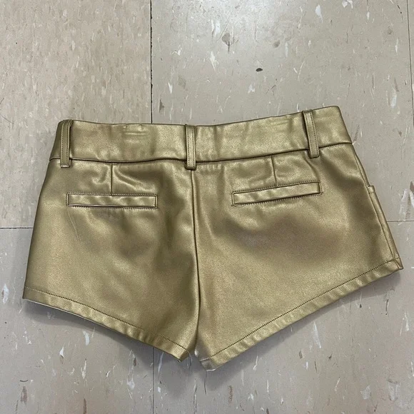 Gold Leather Shorts - Picture 2 of 2